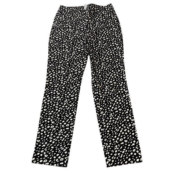 Chicos Size 6 Womens Black & White Animal Print Pants Size 0.5 - Picture 1 of 9